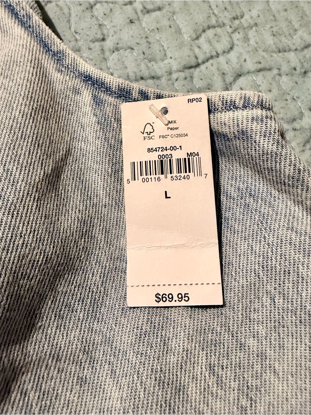 GAP Light Blue Denim Vest with Button Front - Picture 4 of 4